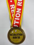 Goldplating Zinc Alloy Medal , 5k Running Medals 2.5mm Thickness
