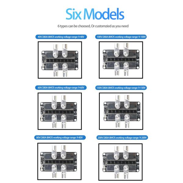 Ideal Diode Module 40V 60V 80V 100V 150V 200V 280A Solar photovoltaic Base Station Battery Charger Prevent Anti-backflow