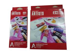 Wholesale Free Combination Color Art Painting Colours Acrylic Color Set 12 X 12ml / 24 X 12ml Tubes from china suppliers