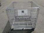 Foldable Metal Mesh Storage Cages / Mobile Storage Cage Q235 Material