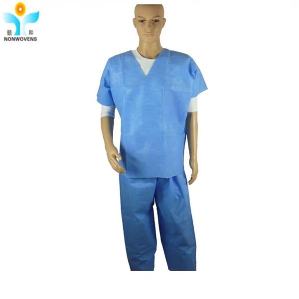 V Shape Collar Disposable Protective Suits SPP Material With 1 2 3 Pockets