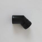 7 Inch Black Single Wall Flue Pellet Stove Chimney 45 Degree Elbow With Locking