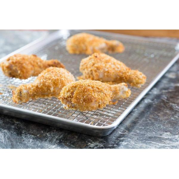 RK Bakeware China-Half Size 16 Gauge Wire in Rim Aluminum Baking Tray with Footed Cooling Rack