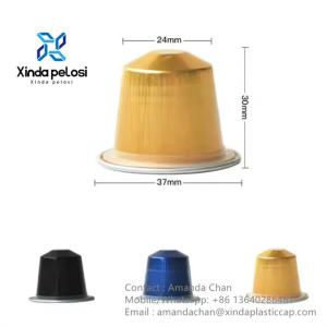 Custom Recyclable Pods Coffee Capsule Aluminum Coffee Capsule With Lid Pod