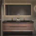 Solid Wood Bathroom Wall Cabinet with Low MOQ and Countertop Included from Top