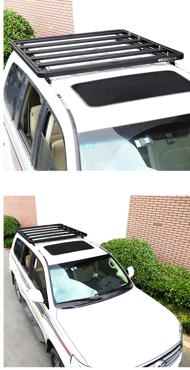 1500*1380*44mm Black Vehicle Parts Aluminum Roof Rack Platform Car Roof Racks for Toyota LC200 Short