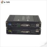 1080p Dvi Kvm Fiber Extender With Bidi Stereo Audio Rs232 Data