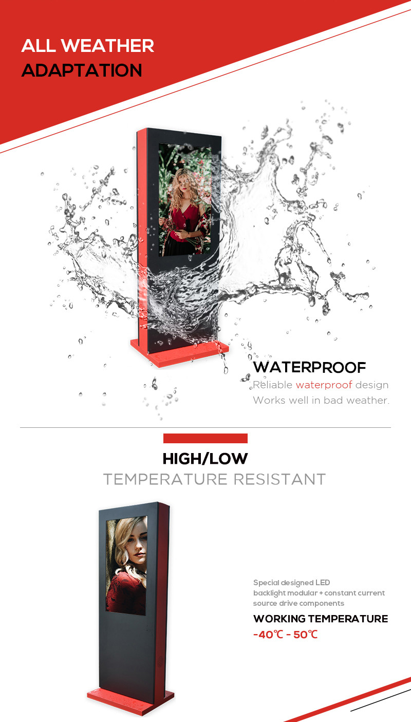 IP65 Weatherproof Outdoor LCD Display 2500 Nits TFT Panel 6ms Response 178° Viewing Angle