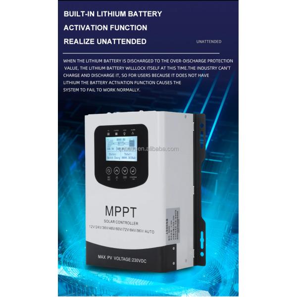 13800W 60A MPPT Solar Controller For 12V 24V 36V 48V 60V 72V 84V 96V Inverter System