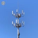 120FT Cellular Transmission Line Pole Anti Corrosion With Fiberglass Shroud