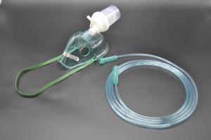 China 0.4ml Transparent Kinked Ventilator Nebulizer Kit Green Adult Nebulizer Mask on sale