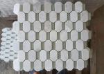 White marble hexagon mosic tile 10mm Thickness For Bathroom / Kitchen