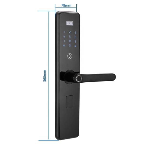 Ce Hidden Key Hole 508dpi Biometric Fingerprint Door Lock Smart Door Handle Lock