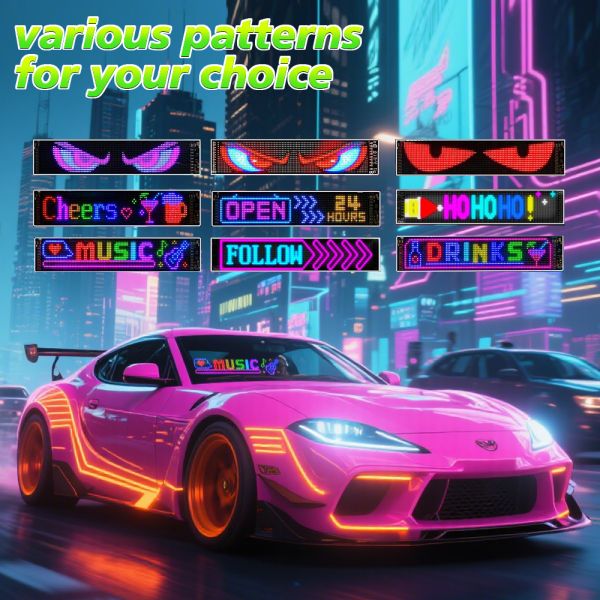 Scrolling Huge Bright Advertising LED Signs, 13.7''x3.93'' Flexible Custom USB 5V Bluetooth APP Control Text Pattern Animation Programmble LED Sign