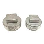 Square Plug Thread Square Plug Screw Pipe Head Fittings NPT BSP Stainless Steel