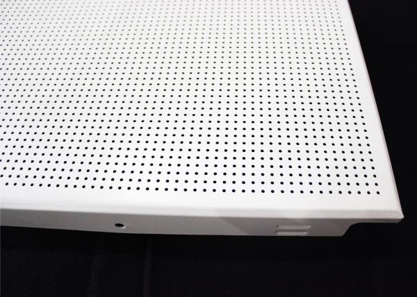 Square Perforated Metal Decorative Acoustic Ceiling Tiles Custom Coloured , ISO
