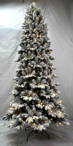 Wholesale 7.5 Foot PE Pinecone Christmas Tree With White Downy Shawl from china suppliers
