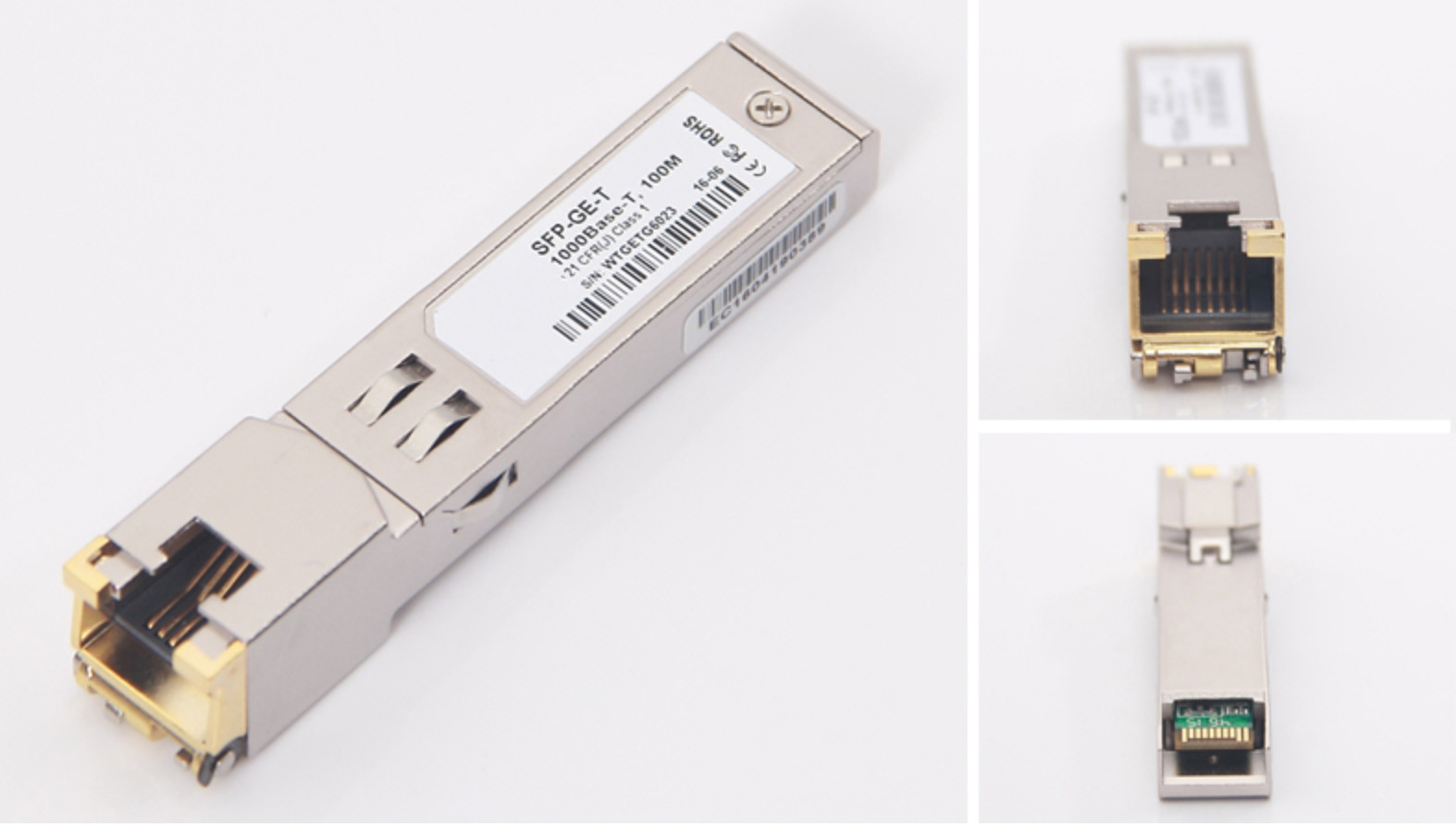 RJ45 Copper SFP Fiber Optic Transceiver 1.25G 1000BASE-T For CAT6 CAT7