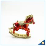 Enamel Metal Trojan Shape Trinket Box Animal Series Rhinestone Jewelry Box