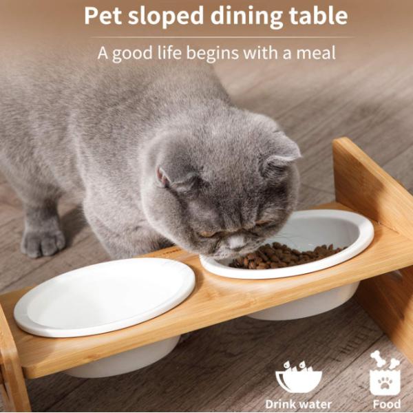 Adjustable Elevated Dog Bowl Stand With Extra Stainless Steel