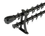 0.5mm 0.6mm Metal Bracket Adjustable Double Pipe Curtain Pole