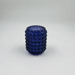 3pcs Glass Bathroom Accessories Set Dark Blue With Golden Part Round Shape Big