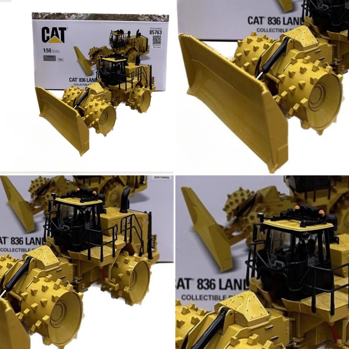Caterpillar 836 Landfill Compactor 1/50 Scale Diecast Model DM Cat 85763 Alloy Replica