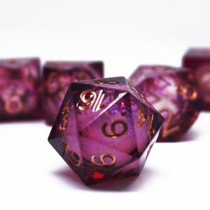 Wholesale Red Flow Sand Liquid Resin Dice Set RPG DND COC Running Group from china suppliers