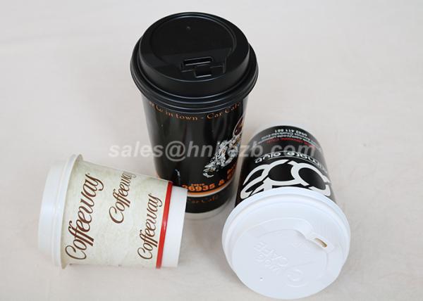 12oz Insulated Hot Drink Paper Cups , Hot Beverage Cups With Lids For Take Out