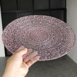 ZT-P046 Transparent with pink colors glass charger plate for wedding
