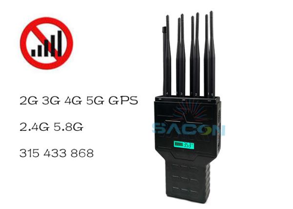 Handheld 2G 3G 4G GPS 16w 30m Mobile Phone Signal Blocker High Power Portable