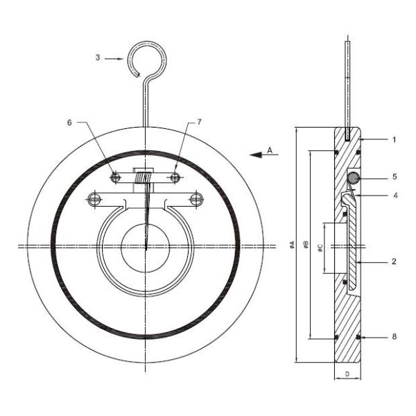 Short Length Wafer Check Valve Single Plate With Vertical Upstream Installation