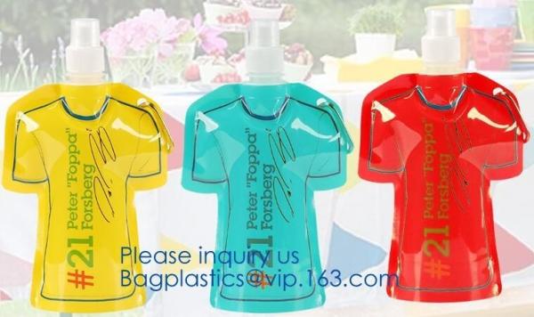 Custom Logo Printed Bottle Foldable Drinking Collapsible Water Bag,16oz BPA free