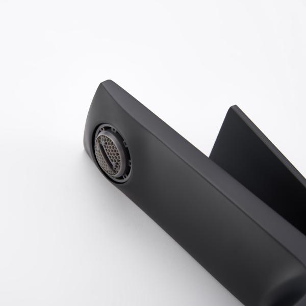 Brass Modern Single Hole Single Handle Basin Mixer in Matte Black Grey