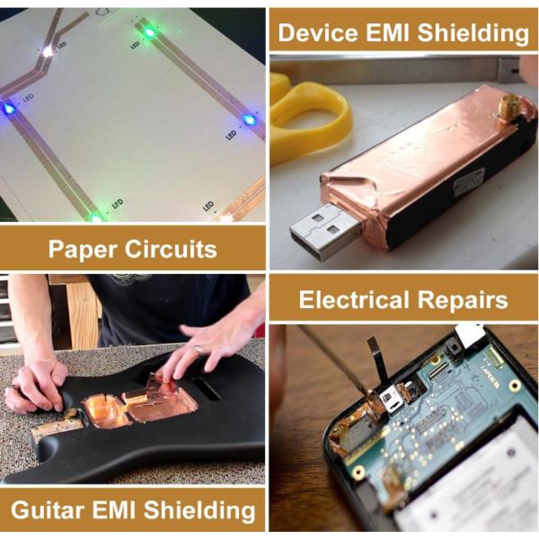 Adhesive Insulated Stained Glass Cicada Pure Copper Foil Tape 100vdc
