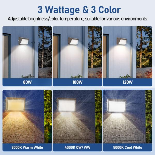 60W LED Wall Pack Light 140LM/W IP65 Waterproof Dimmable 0-10V