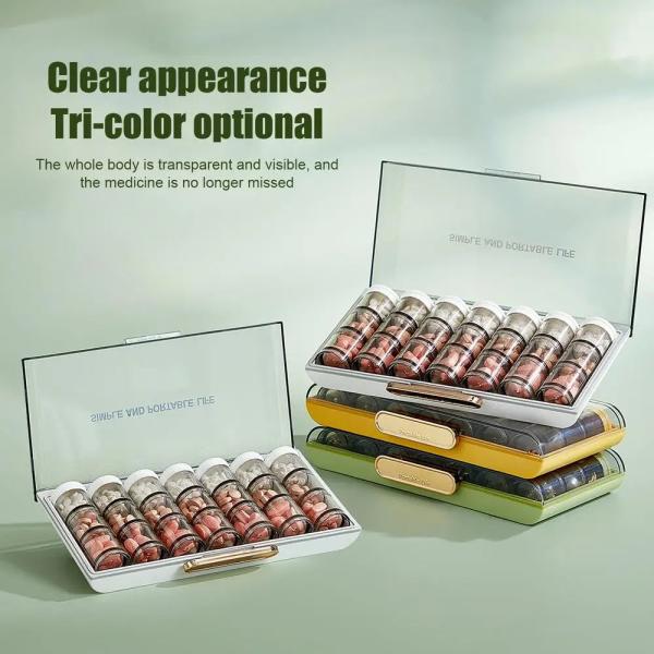 Plastic Pill Box Organizer Portable Tablet Case Eco Friendly Weekly Pill Organizer