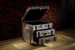 Aluminium Sheet Decorative Storage Trunk Sets 2 Drawers Solid Wood Bar Durable