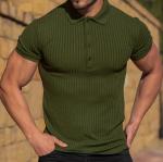 Custom Men's Summer Sports Polo Shirt with Stretch Fabric and Vertical Bar