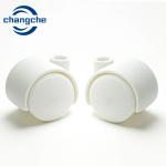 White Furniture Caster Wheels Mounting Plate Hole Small Caster Wheels For