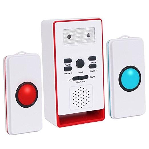 Caregiver Pager with Two Call Button for the Elderly Nurse Call Alert Patient