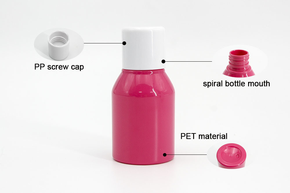 70ml 75ml PET Round Plastic Lotion Bottle Small Hot Pink Cosmetic Packaging Spray Bottle Colorful Flip Cap Screw Cap
