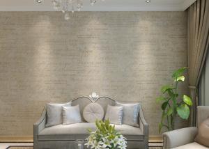 Wholesale Removable Retro Style Wallpapers Vantage Beige Color With English Letter , SGS Listed from china suppliers