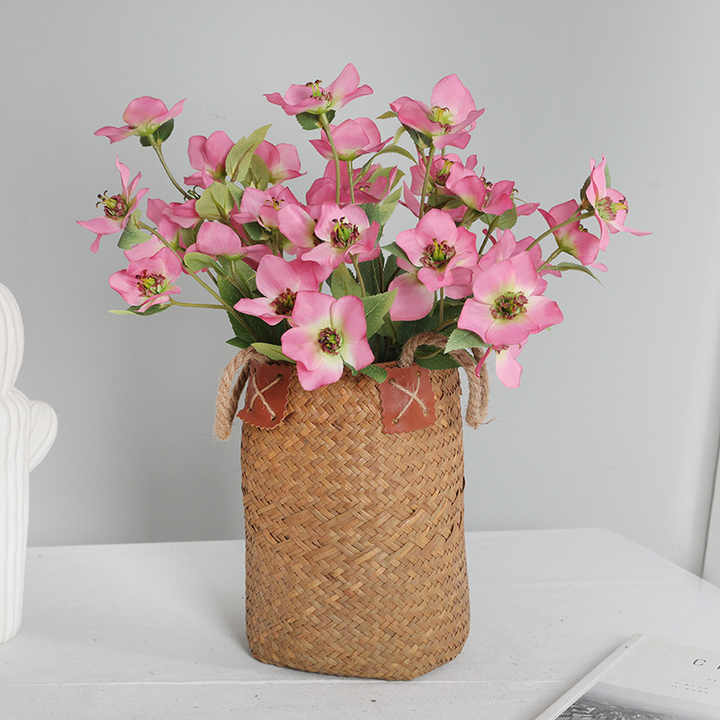 YOPIN-3678 Wholesale 5 Heads Dodder Flower Artificial Hellebore Flower for Home Decoration