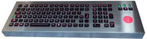 Wholesale Durable Backlight Black Military Industrial Metal Keyboard With Trackball IEC 60512-6 from china suppliers
