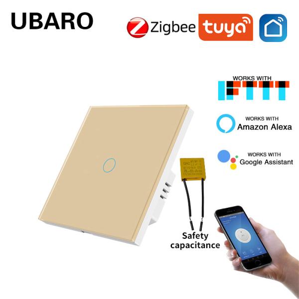 1Gang Tuya Smart Home Zigbee Light Switch Uk Standard EU Standard Zigbee Led