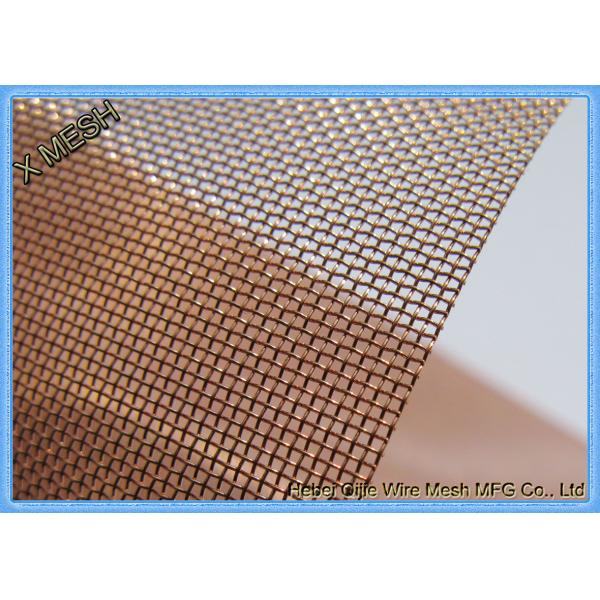 Pure Copper Metal Wire Mesh Sheets Square Hole Bending Selvage For Shielding