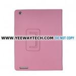 Book Type Leather Case with Flip Stand for iPad 2 - Pink