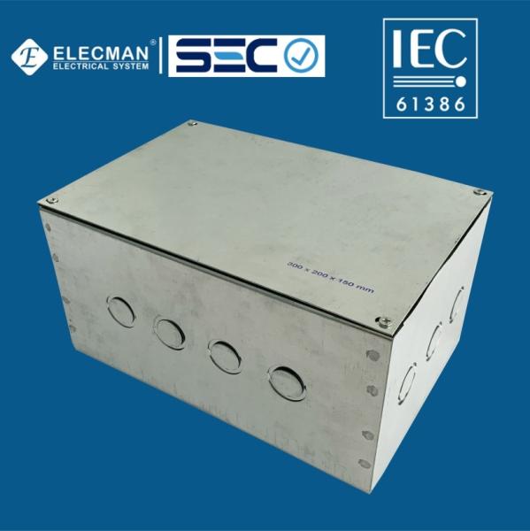 Elecman Steel IEC 61386 Electrical Boxes Welded Electric Cable Junction Box