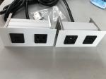 Hidden Desktop Power Sockets With 1 Outlet / 2 USB Ports , Stainless steel